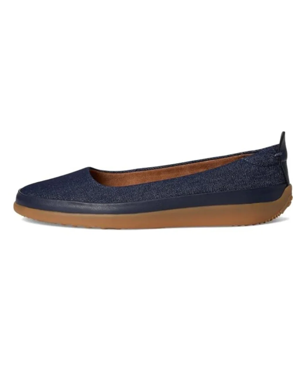 SoftWalk Disa Women's Asymmetric Leather Slip-On Flat - Denim Blue